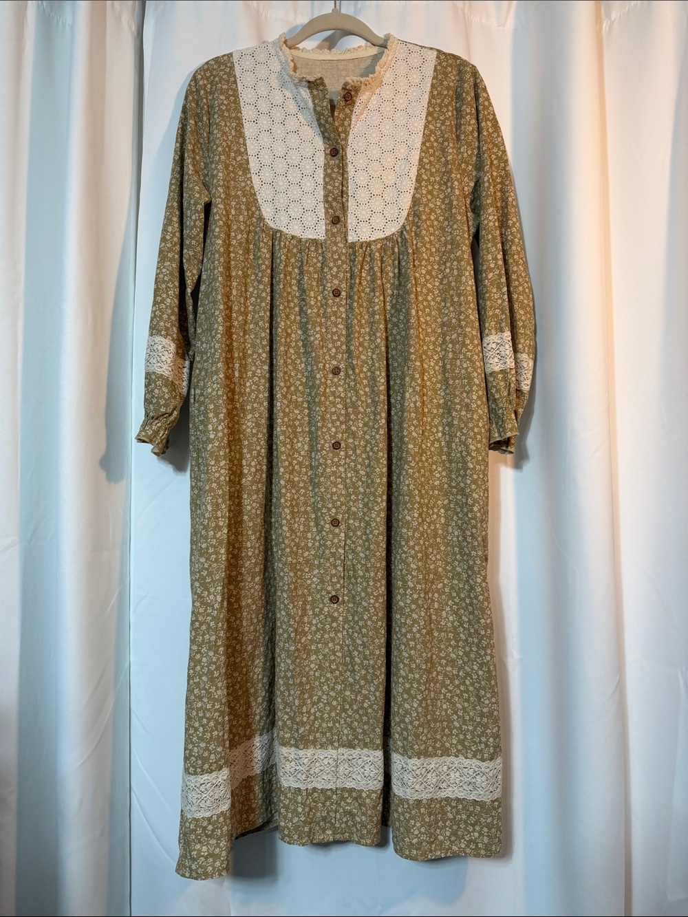 Cottagecore Floral Prairie House Cotton Coquette Dress SZ M B14